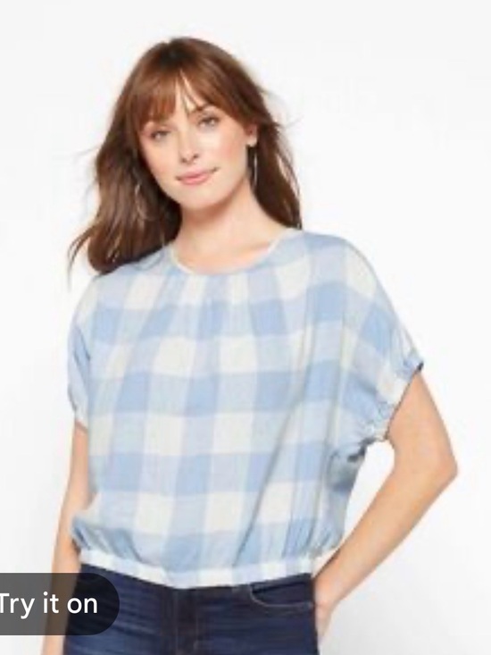Madewell Tops - Madewell Linen Blend Split Back Tie Gingham Check Blouse
